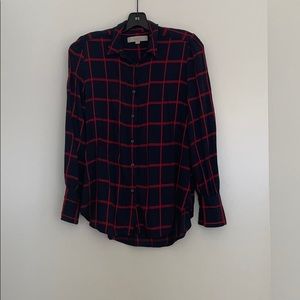 Mango Red stripe black blouse shirt - Size S